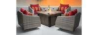 Cannes™ 5 Piece Motion Fire Chat Set - Tikka Orange