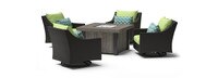 Deco™ 5 Piece Sunbrella® Outdoor Motion Fire Chat Set - Ginkgo Green