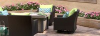 Deco™ 5 Piece Sunbrella® Outdoor Motion Fire Chat Set - Ginkgo Green