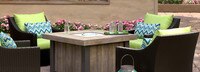 Deco™ 5 Piece Sunbrella® Outdoor Motion Fire Chat Set - Ginkgo Green