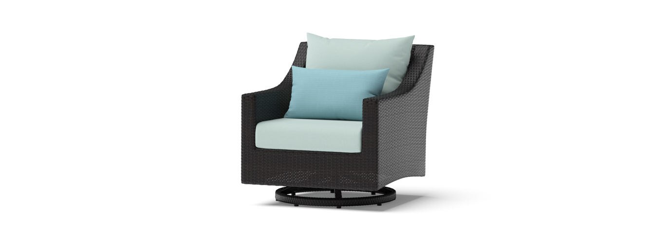 Deco™ 5 Piece Sunbrella® Outdoor Motion Fire Chat Set - Spa Blue