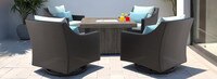 Deco™ 5 Piece Sunbrella® Outdoor Motion Fire Chat Set - Spa Blue