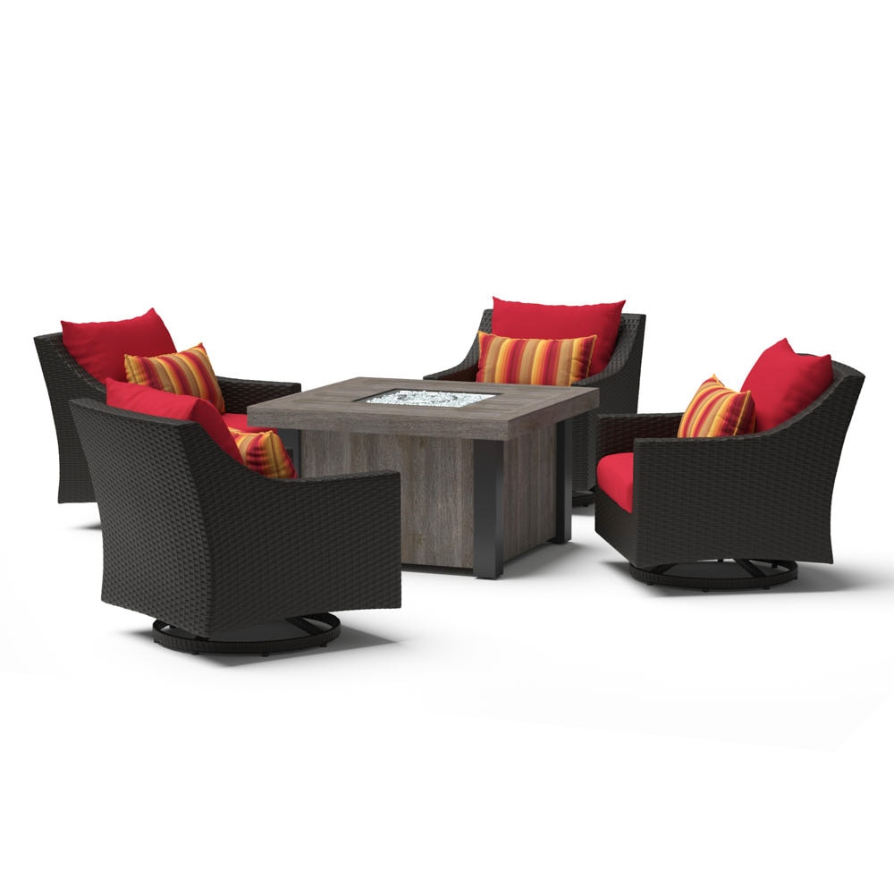 Deco™ 5 Piece Motion Fire Chat Set - Sunset Red