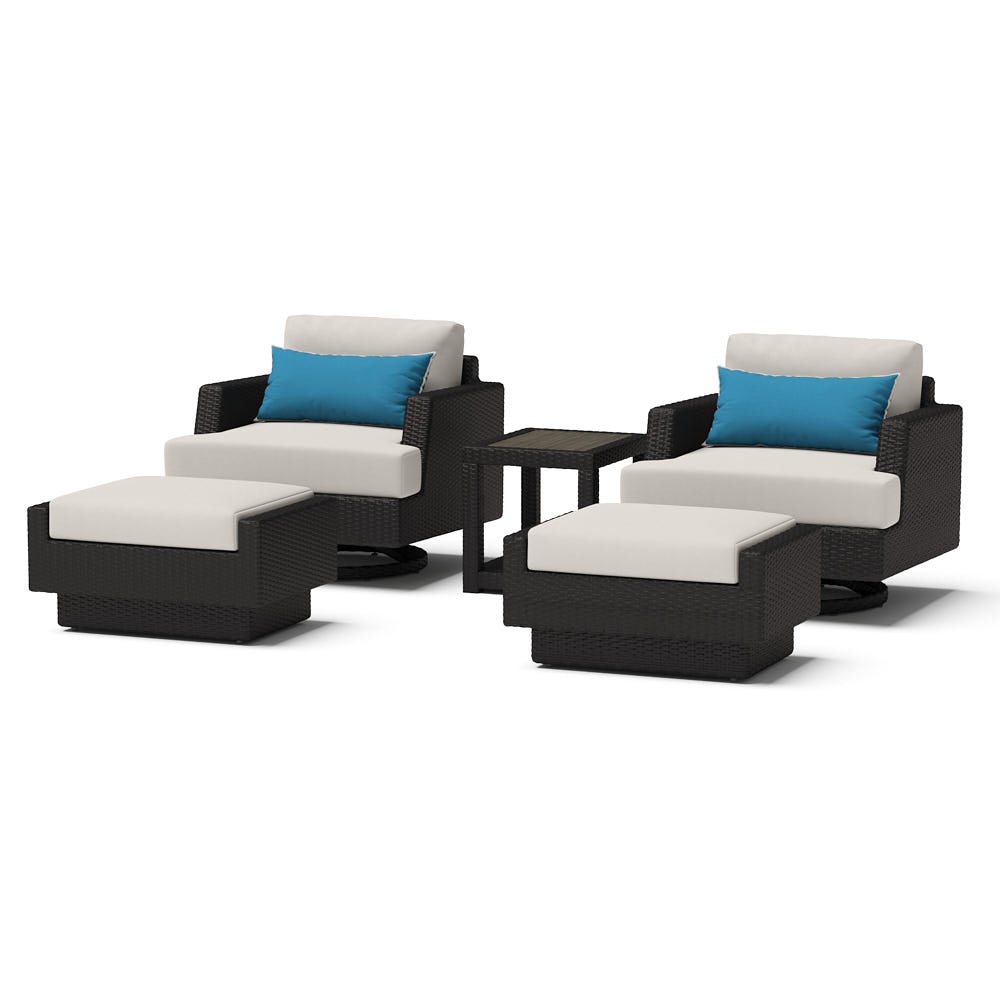 Portofino® Comfort 5 Piece Motion Wood Seating Set - Dove Gray