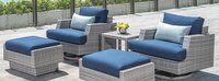 Portofino® Comfort 5 Piece Sunbrella® Outdoor Motion Seating Set - Laguna Blue