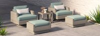 Portofino® Comfort 5 Piece Sunbrella® Outdoor Motion Seating Set - Spa Blue