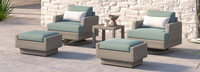 Portofino® Comfort 5 Piece Motion Wood Seating Set - Spa Blue