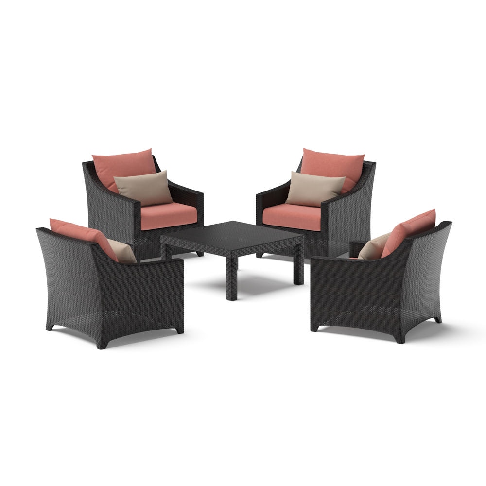 Deco™ 5 Piece Sunbrella® Outdoor Club & Table Chat Set - Play Adobe