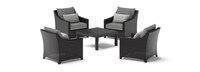 Deco™ 5 Piece Sunbrella® Outdoor Club & Table Chat Set - Charcoal Gray
