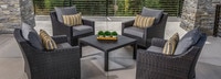 Deco™ 5 Piece Sunbrella® Outdoor Club & Table Chat Set - Charcoal Gray