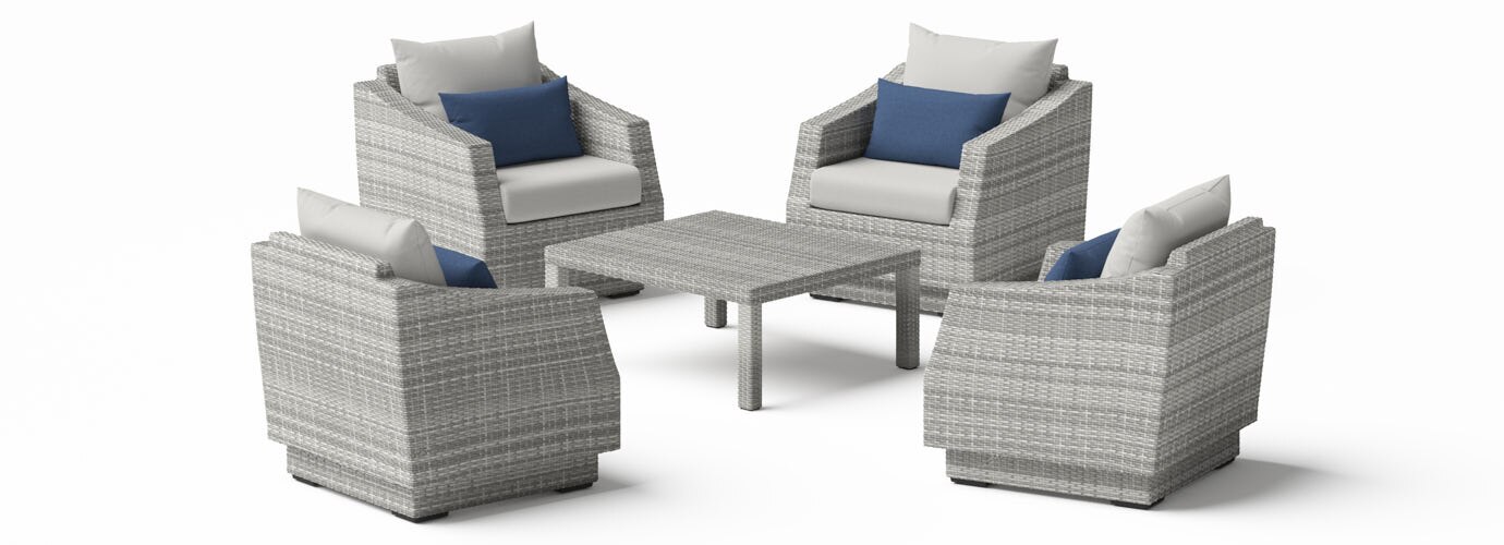 RST Brands Cannes Outdoor Club & Table Chat Set