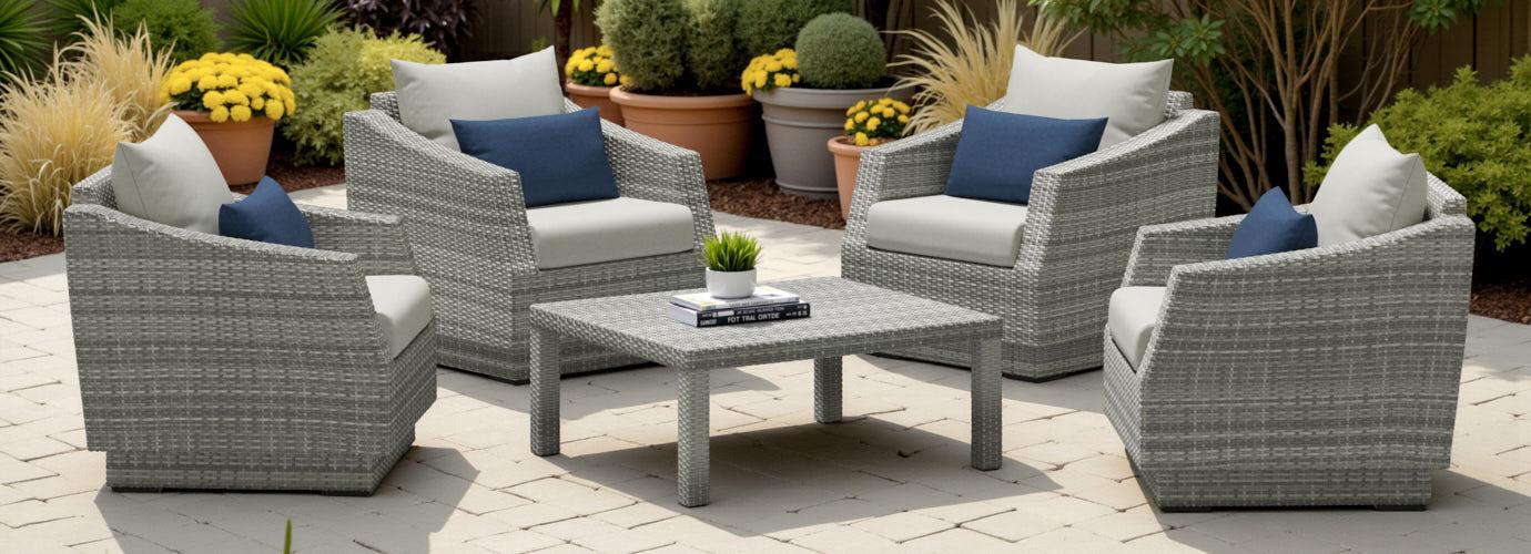 RST Brands Cannes Outdoor Club & Table Chat Set - Thumbnail 4