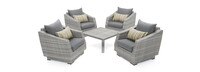 Cannes™ 5 Piece Club & Table Chat Set - Charcoal Gray