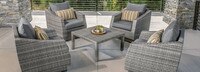 Cannes™ 5 Piece Club & Table Chat Set - Charcoal Gray