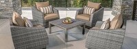 Cannes™ 5 Piece Club & Table Chat Set - Charcoal Gray