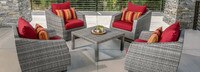 Cannes™ 5 Piece Club & Table Chat Set - Charcoal Gray
