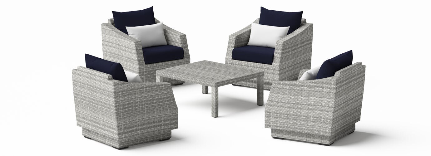 RST Brands Cannes Outdoor Club & Table Chat Set - Thumbnail 2
