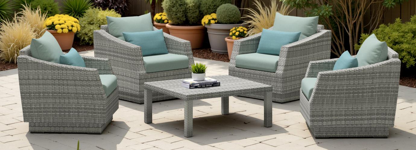 RST Brands Cannes Outdoor Club & Table Chat Set - Thumbnail 5