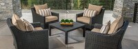 Deco™ 5 Piece Sunbrella® Outdoor Club & Table Chat Set - Maxim Beige