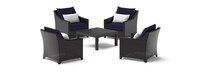 Deco™ 5 Piece Club & Table Chat Set - Navy Blue
