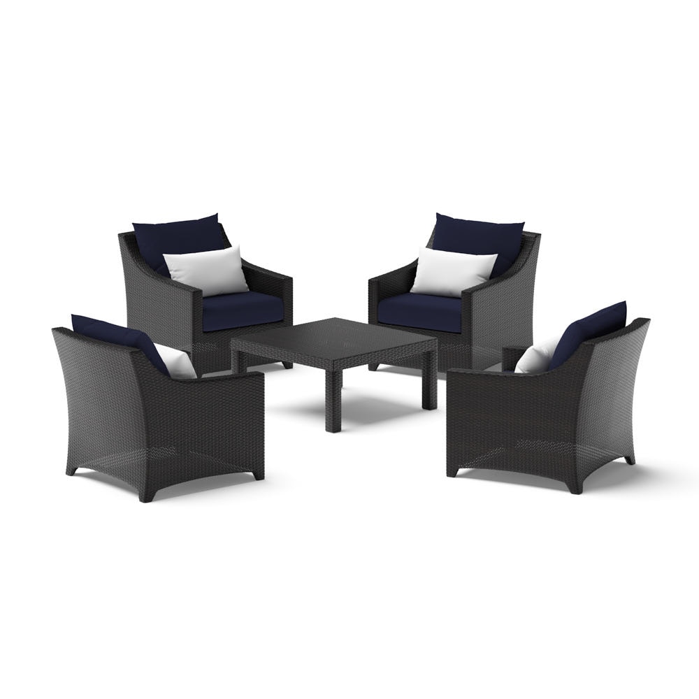 Deco™ 5 Piece Club & Table Chat Set - Navy Blue