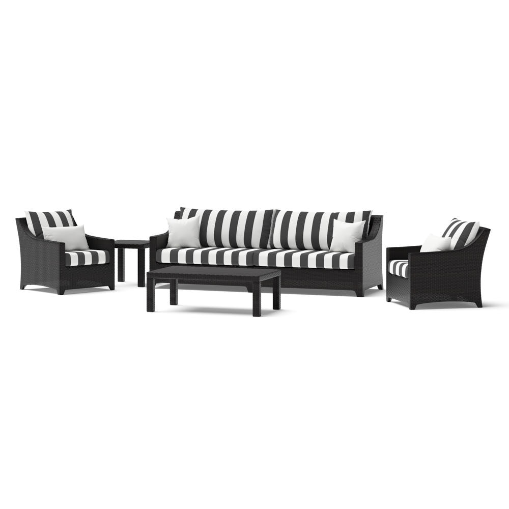 Deco™ 6 Piece Sunbrella® Outdoor Sofa & Club Chair Set - Canvas Cabana