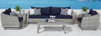 Cannes™ 6 Piece Sunbrella® Outdoor Sofa & Club Chair Set - Bliss Ink