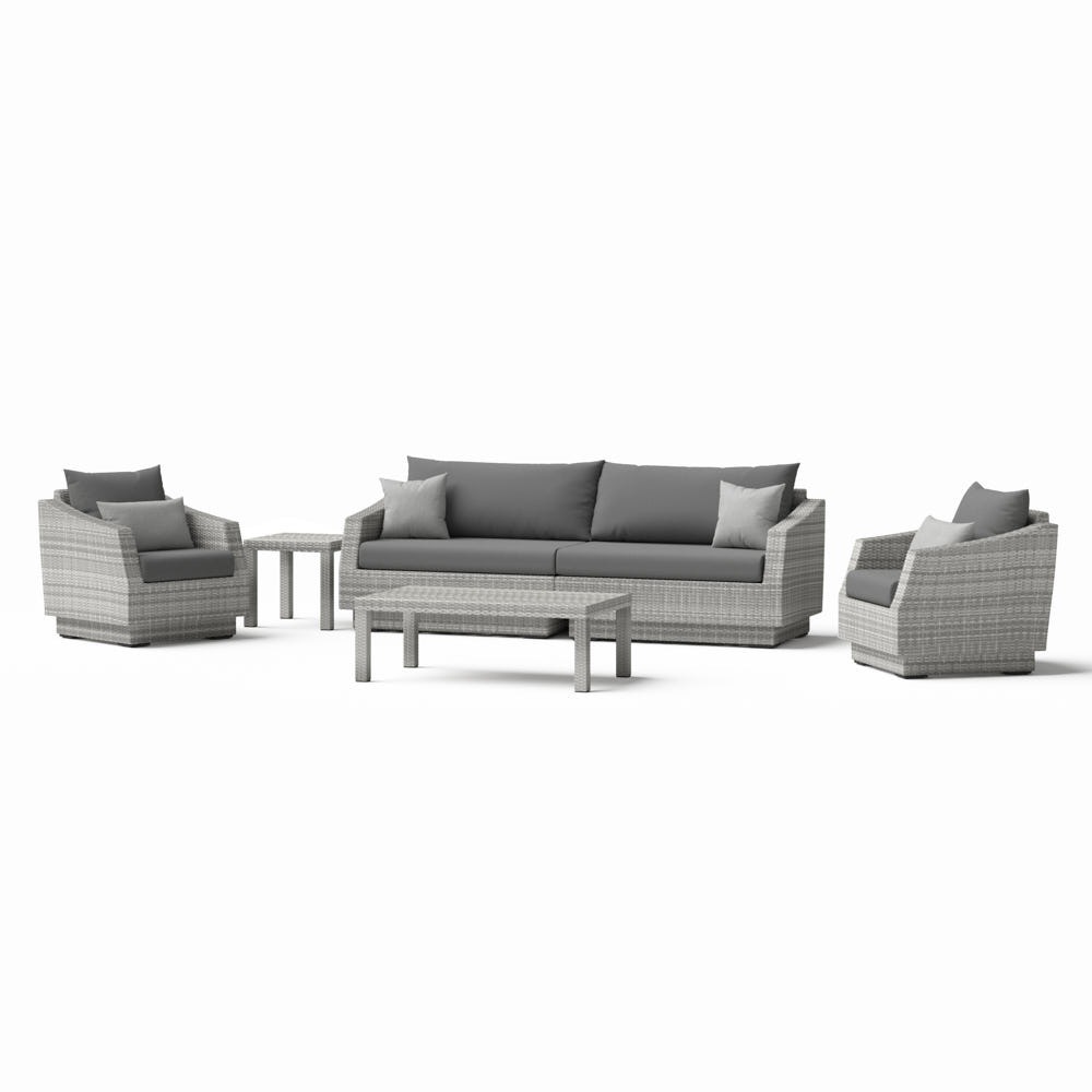 Cannes™ 6 Piece Sunbrella® Outdoor Sofa & Club Chair Set - Charcoal Gray