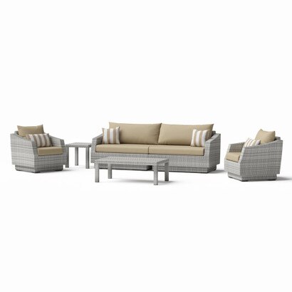 Cannes™ 6 Piece Sunbrella® Outdoor Sofa & Club Chair Set - Maxim Beige