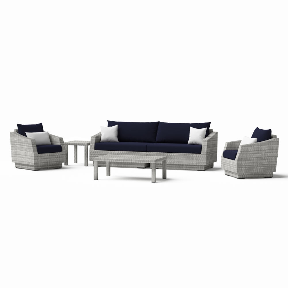 Cannes™ 6 Piece Sunbrella® Outdoor Sofa & Club Chair Set - Navy Blue