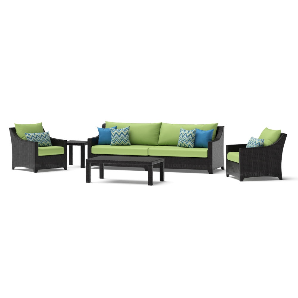 Deco™ 6 Piece Sunbrella® Outdoor Sofa & Club Chair Set - Ginkgo Green
