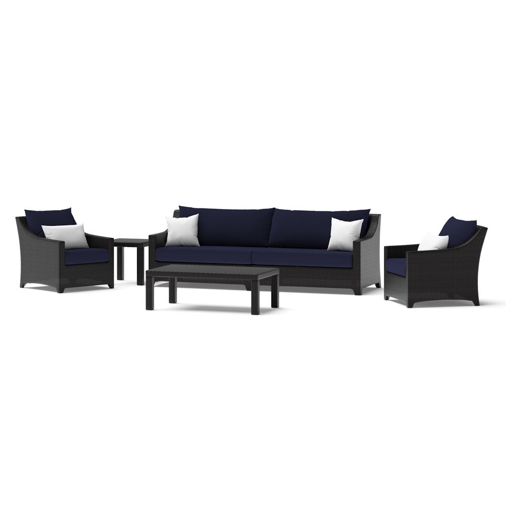 Deco™ 6 Piece Sunbrella® Outdoor Sofa & Club Chair Set - Navy Blue