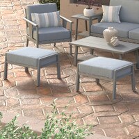 Bernati™ Sunbrella® Outdoor Club Ottomans - Gray