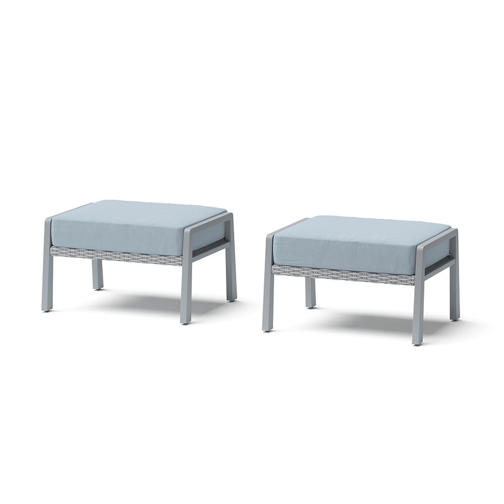 Bernati Sunbrella Outdoor Club Ottomans - Gray