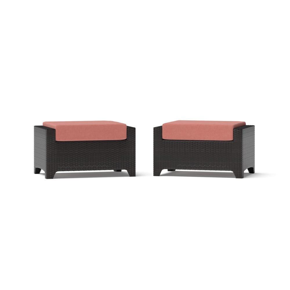 Deco™ 2 Piece Sunbrella® Outdoor Club Ottomans - Play Adobe