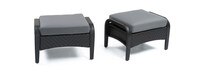 Barcelo™ Set of 2 Sunbrella® Outdoor Club Ottomans - Charcoal Gray