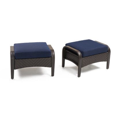 Barcelo™ Outdoor Patio Club Ottomans - Navy Blue