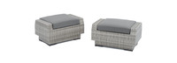 Cannes™ Set of 2 Sunbrella® Outdoor Club Ottomans - Charcoal Gray