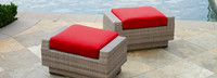 Cannes™ Set of 2 Sunbrella® Outdoor Club Ottomans - Charcoal Gray