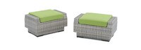 Cannes™ Set of 2 Sunbrella® Outdoor Club Ottomans - Ginkgo Green