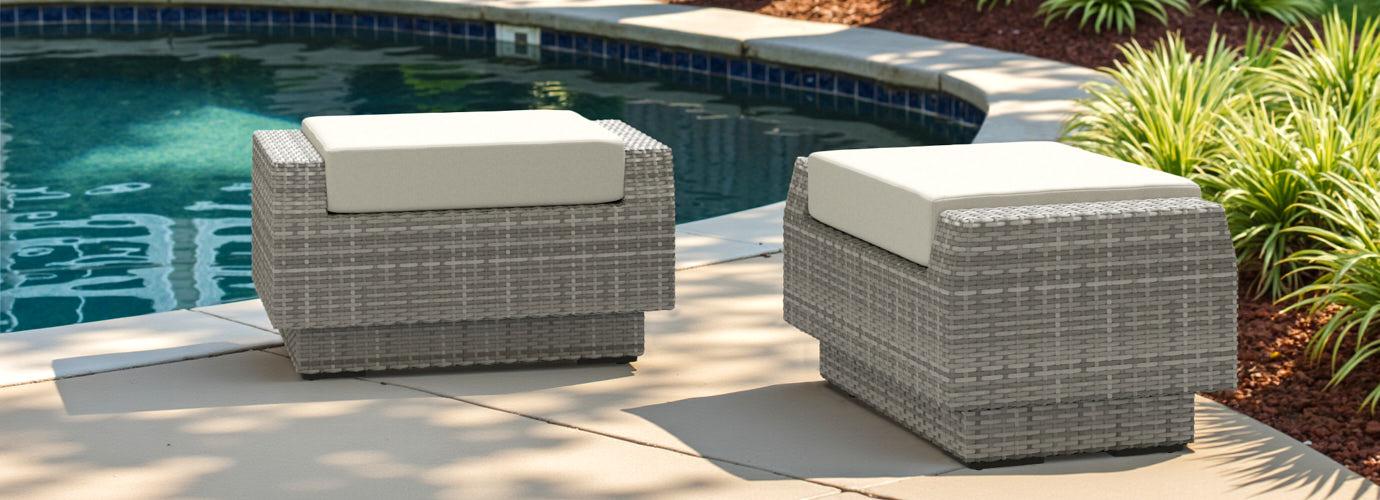 RST Brands Cannes Sunbrella Outdoor Club Ottoman - Thumbnail 5