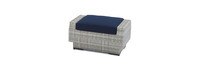 Cannes™ Set of 2 Sunbrella® Outdoor Club Ottomans - Navy Blue