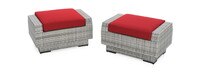 Cannes™ Set of 2 Sunbrella® Outdoor Club Ottomans - Sunset Red