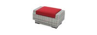 Cannes™ Set of 2 Sunbrella® Outdoor Club Ottomans - Sunset Red