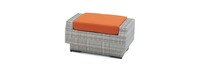 Cannes™ Set of 2 Sunbrella® Outdoor Club Ottomans - Tikka Orange