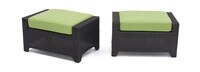 Deco™ Set of 2 Sunbrella® Outdoor Club Ottomans - Ginkgo Green