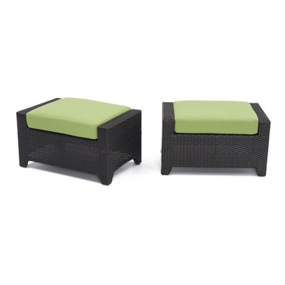 Deco™ 2 Piece Sunbrella® Outdoor Club Ottomans - Ginkgo Green