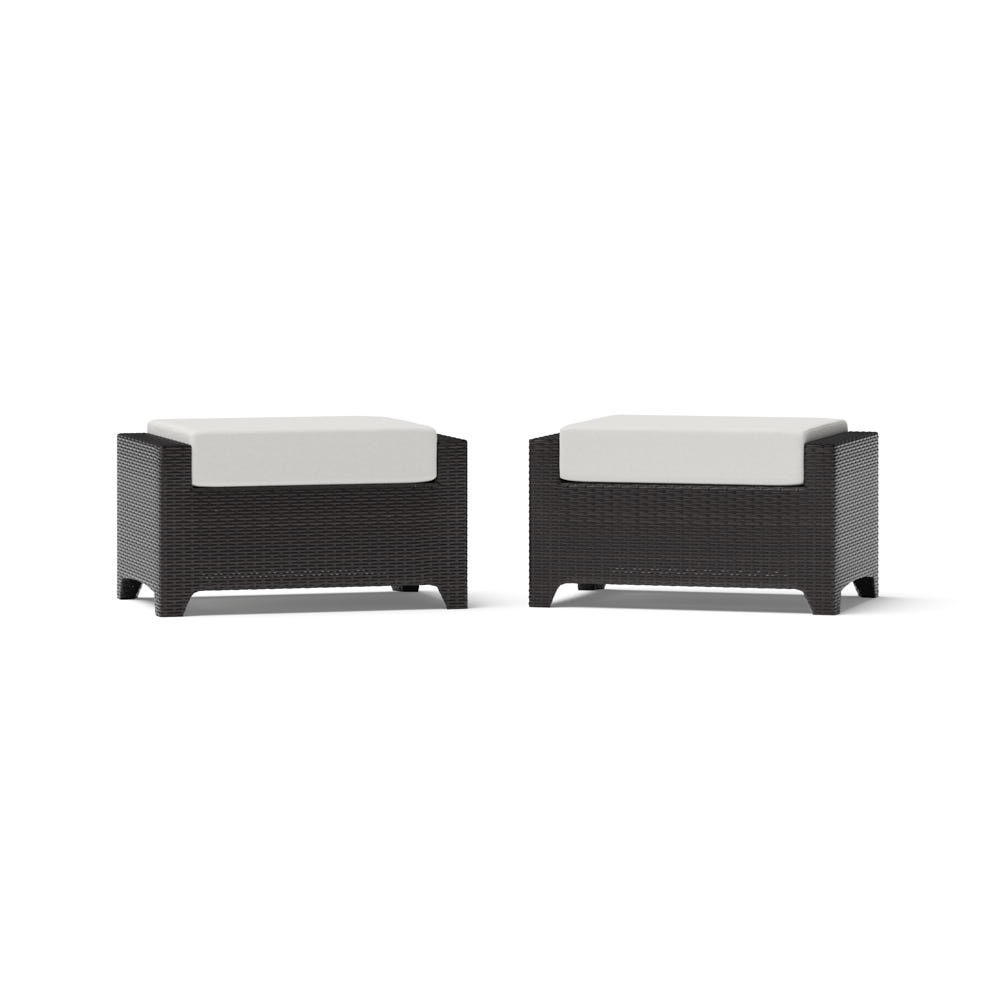 Deco™ 2 Piece Sunbrella® Outdoor Club Ottomans - Bliss Linen