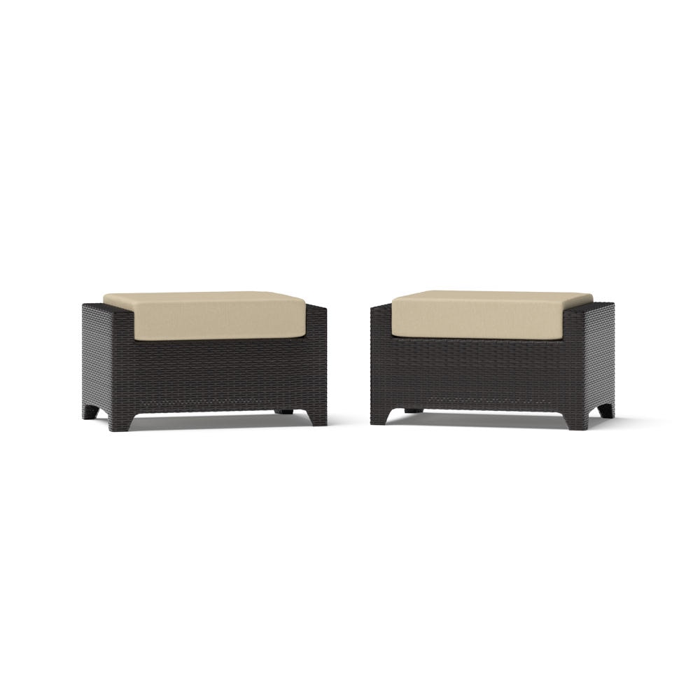 Deco™ 2 Piece Sunbrella® Outdoor Club Ottomans - Maxim Beige
