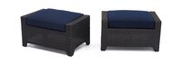 Deco™ Set of 2 Sunbrella® Outdoor Club Ottomans - Navy Blue